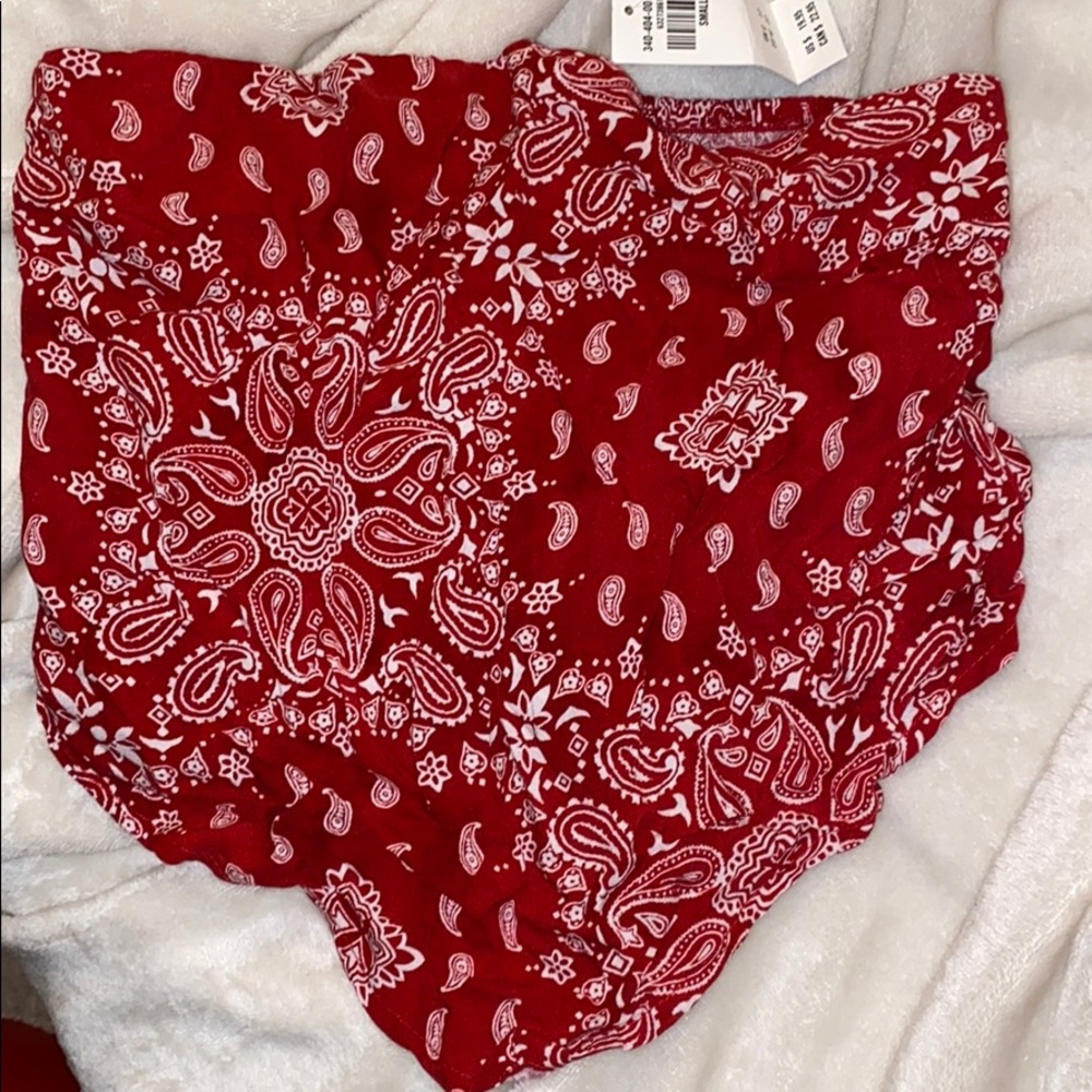 Red bandana cropped top size small